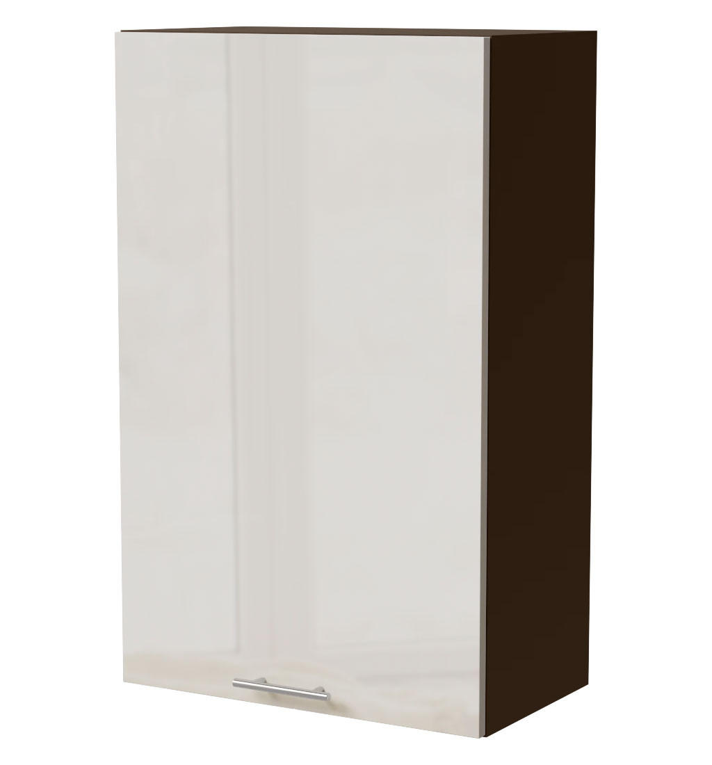 HÄNGESCHRANK Brerra W4/60/1 Lava / RAL 9001 creme Hochglanz 60 / 32,5 / 96cm - Dunkelgrau/Creme, Holz/Holzwerkstoff (60/96/32.5cm) - Feldmann-Wohnen