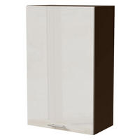 HÄNGESCHRANK Brerra W4/60/1 Lava / RAL 9001 creme Hochglanz 60 / 32,5 / 96cm - Dunkelgrau/Creme, Holz/Holzwerkstoff (60/96/32.5cm) - Feldmann-Wohnen