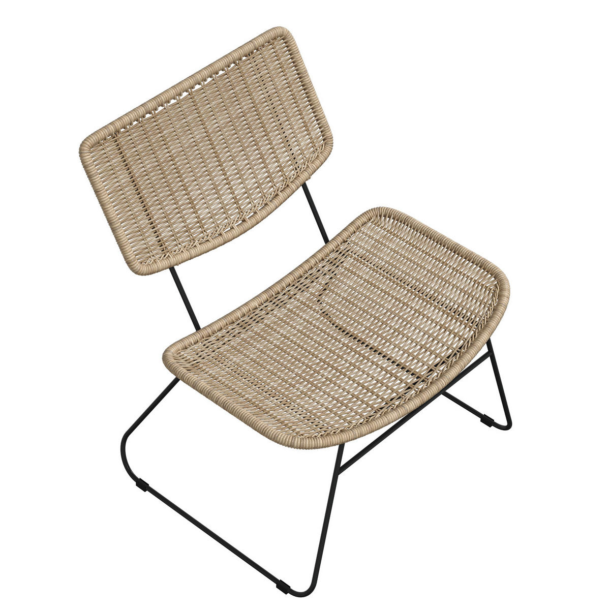 GARTENSESSEL Sprinkle aus Kunstrattan - Hellbraun, Kunststoff/Metall (62.5/68/67cm) - Selsey