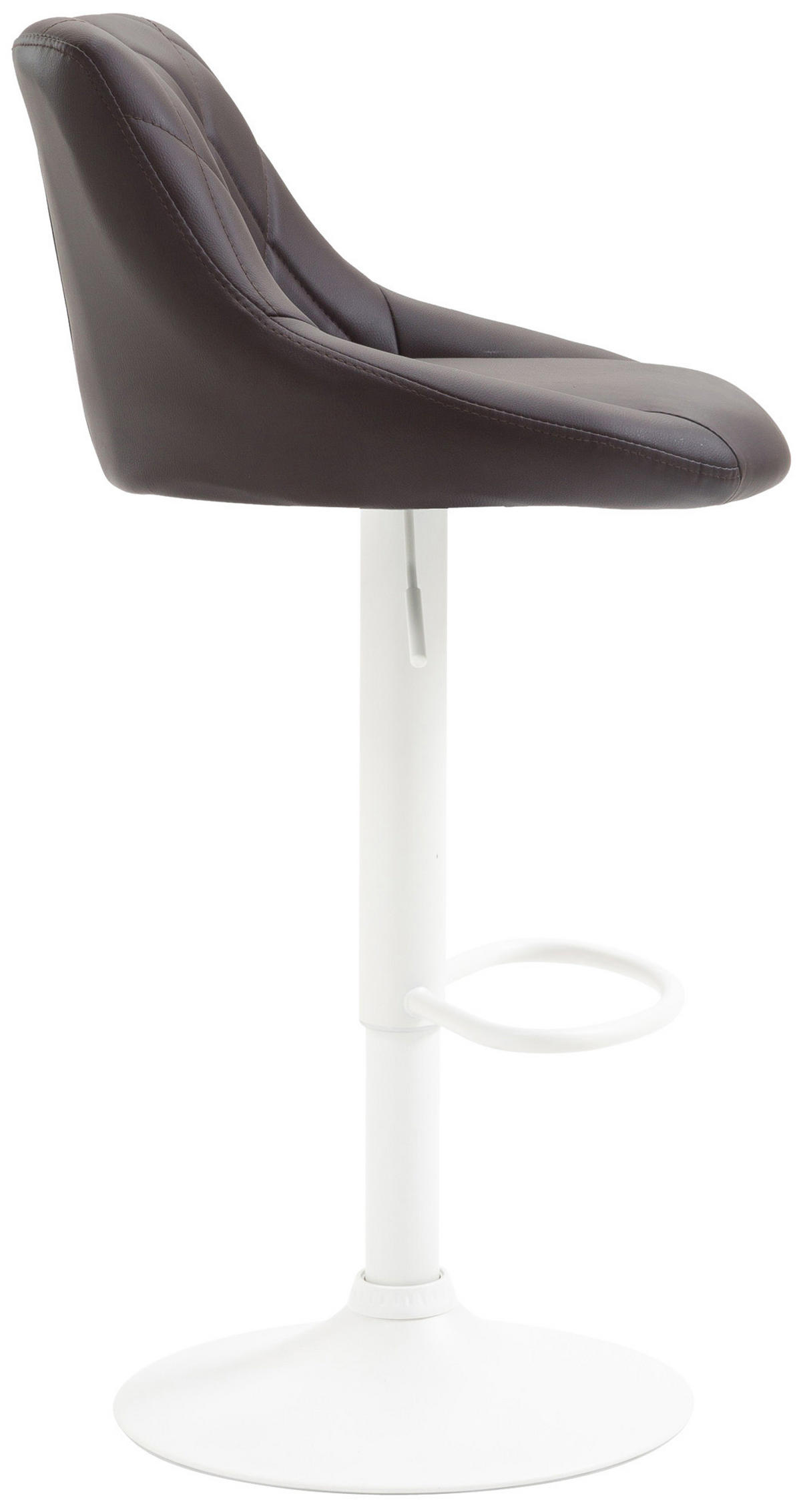 BARHOCKER Lederlook braun - Braun/Weiß, Textil/Metall (46/83/49cm) - CLP