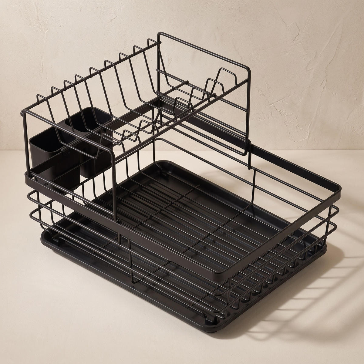 ABTROPFGESTELL 2-stöckig klappbar 49 x 31 x 28 cm - Schwarz, Metall (31/28/49cm) - BOXIMO