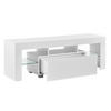 TV-ELEMENT Grimsey - Weiß Hochglanz, Glas/Holzwerkstoff (130/45/35cm) - [en.casa]