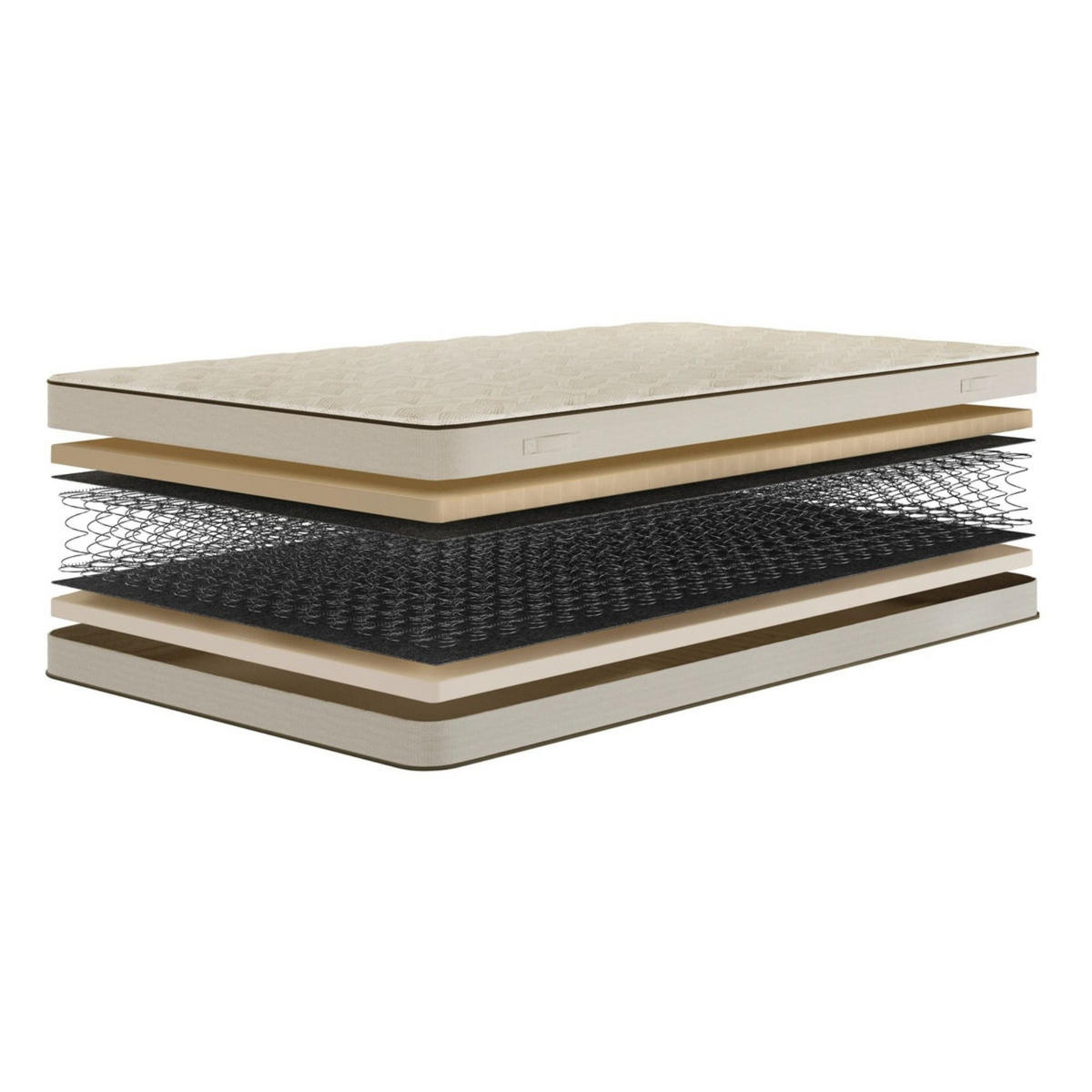 POLSTERBETT AMITY 140x200 cm in Creme mit Matratze, gepolstertes Kopfteil, Lattenrost, Bettkasten, Bouclé-Stoff - Creme/Naturfarben, Holz/Textil (140/200cm) - Muffo