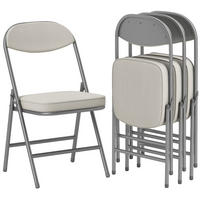 KLAPPSTUHL DE-36028 4er Set mit Stahlrahmen Cremeweiß - Creme, Metall (45/82/48.5cm) - ComfortXL