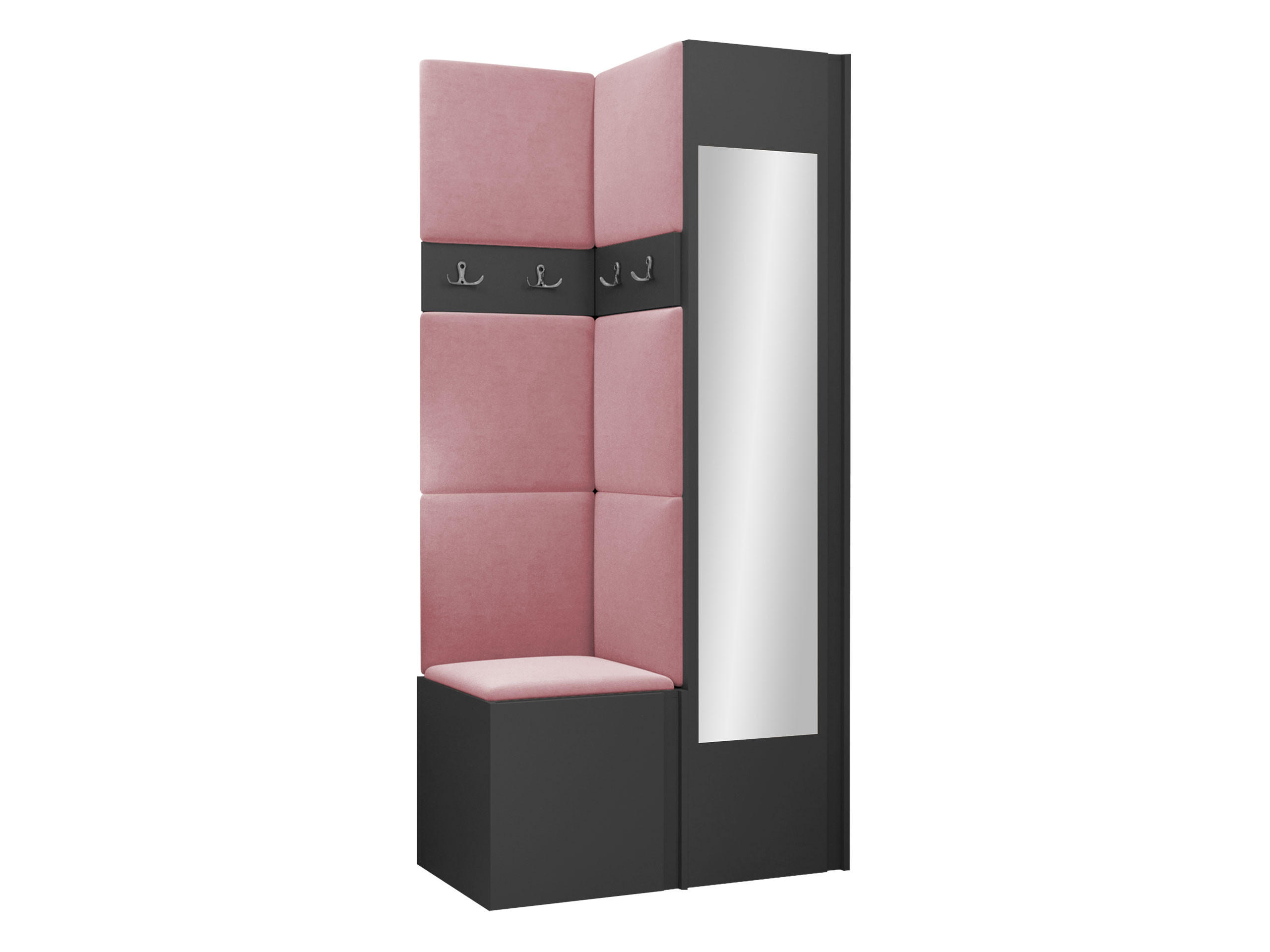 GARDEROBEN-SET Orion XXV - Graphitfarben/Rosa, Holzwerkstoff/Kunststoff (82/186/46cm) - MIRJAN24