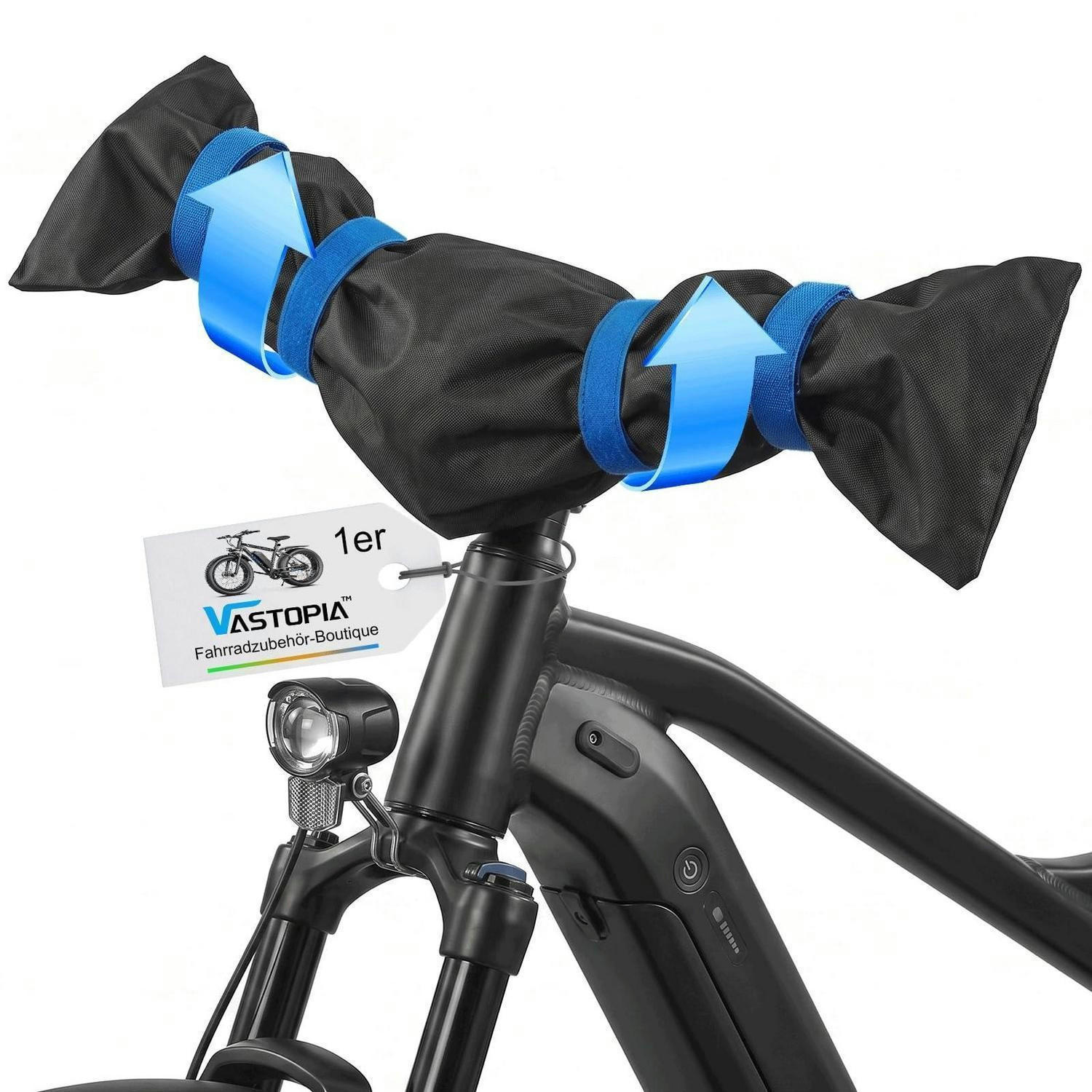 LENKERSCHUTZHÜLLE Ebike 1er Set wasserfest & staubdicht - Schwarz, Textil (23/1/91cm)