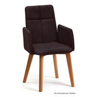 ARMLEHNSTUHL (4er-Set) Dardana 52x92x60 Eiche geölt/Espresso - Eichefarben/Dunkelbraun, Kunststoff (60/92/52cm) - 58aufmkessel