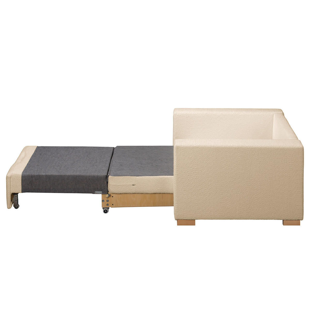 SCHLAFSESSEL - Beige/Buchefarben, Buchenholz/Textil (110/90/90cm) - home24