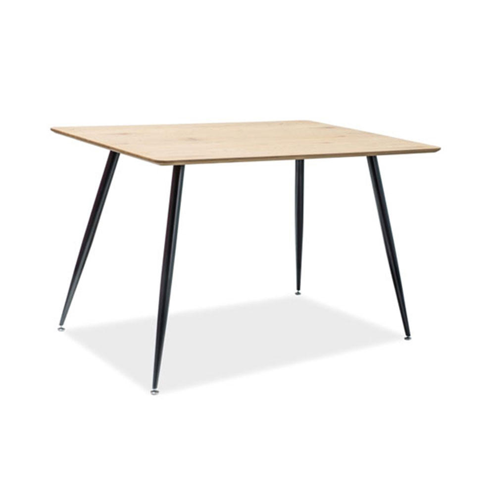 ESSTISCH Remus Eiche / schwarz 120 / 80 / 75cm - Eichefarben/Schwarz, Holz/Holzwerkstoff (80/120/75cm) - Feldmann-Wohnen