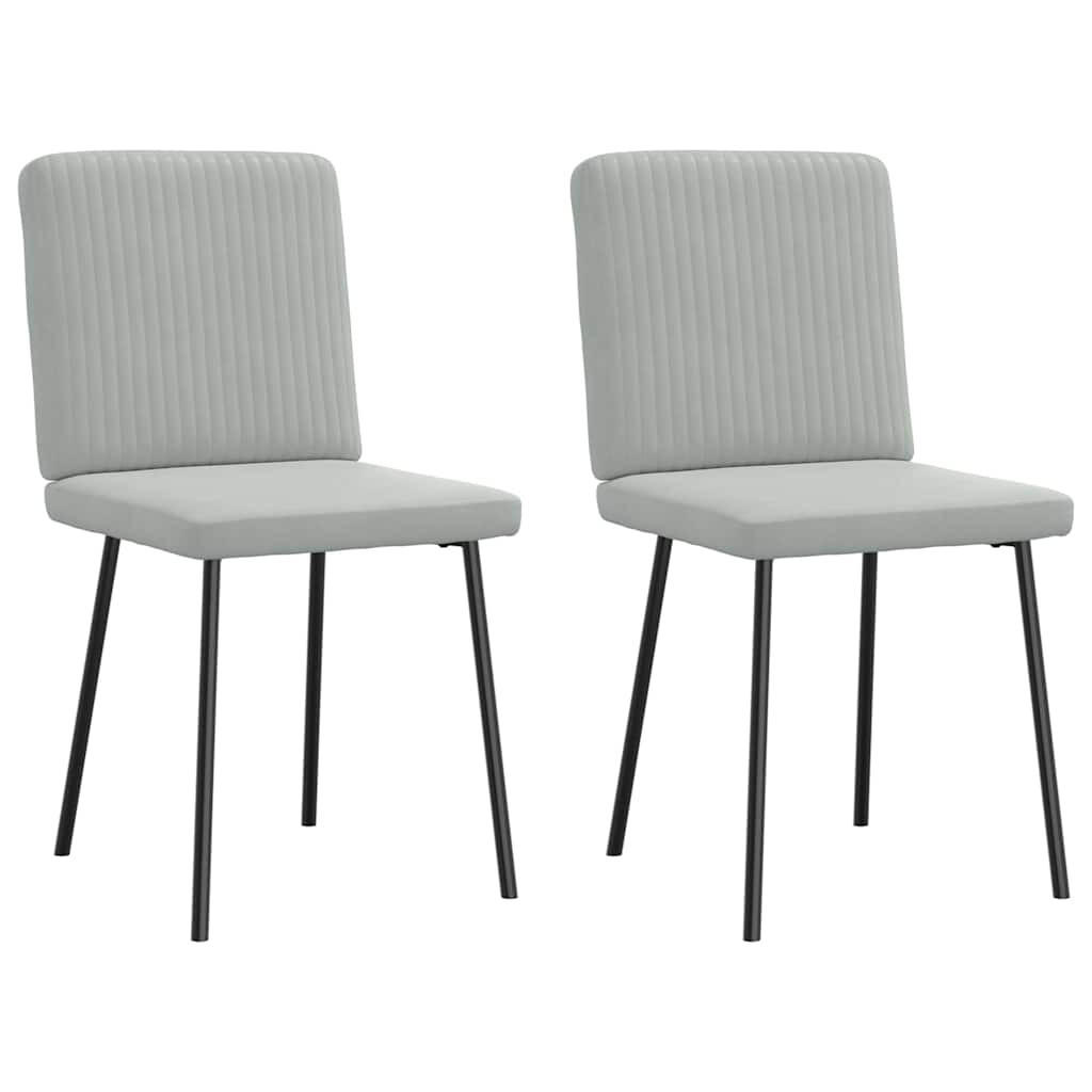 ESSZIMMERSTÜHLE 2 Stk. Hellgrau Samt 45*54*83cm - Grau, Metall (45/83/54cm) - ZMH