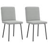 ESSZIMMERSTÜHLE 2 Stk. Hellgrau Samt 45*54*83cm - Grau, Metall (45/83/54cm) - ZMH