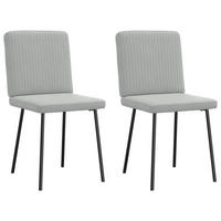 ESSZIMMERSTÜHLE 2 Stk. Hellgrau Samt 45*54*83cm - Grau, Metall (45/83/54cm) - ZMH