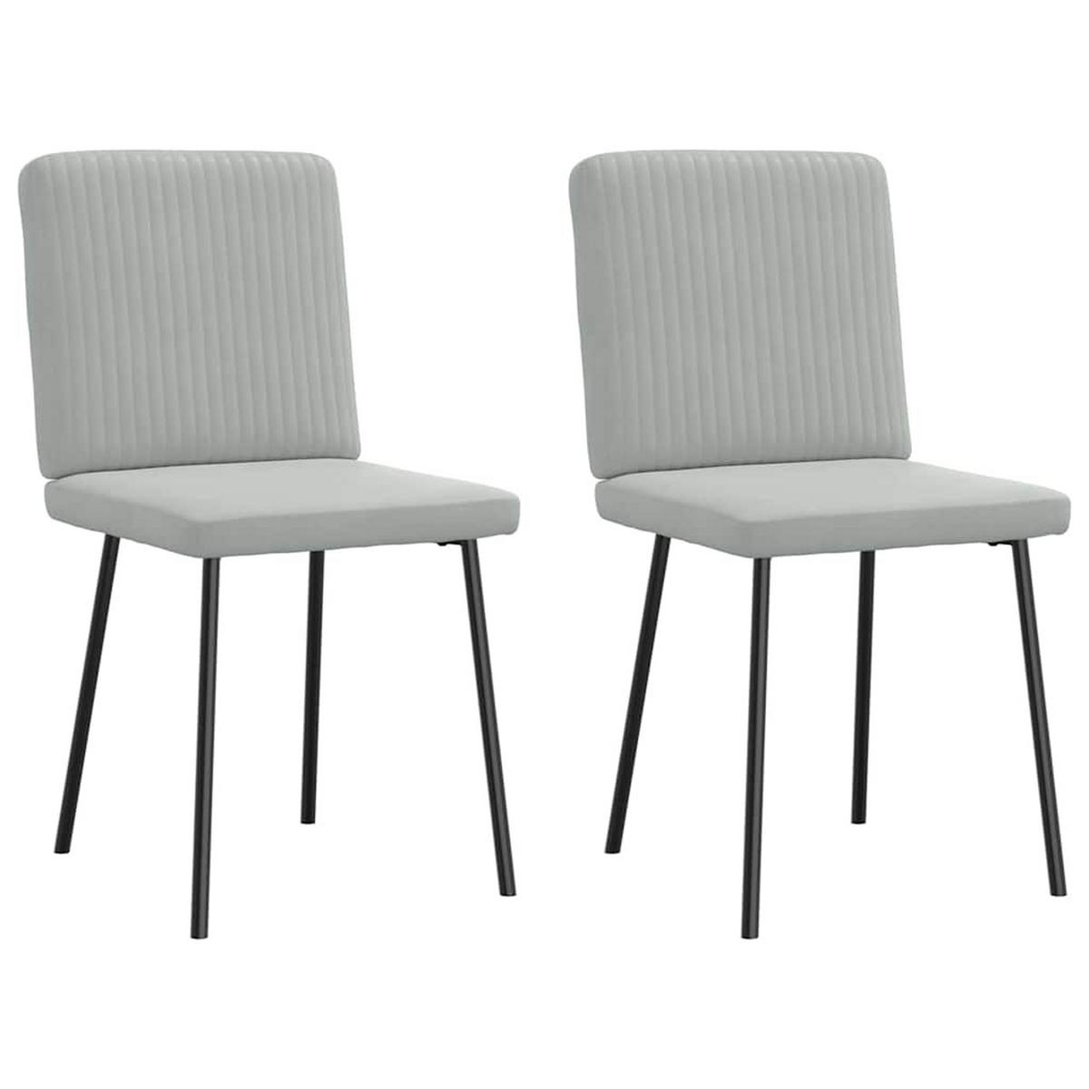 ESSZIMMERSTÜHLE 2 Stk. Hellgrau Samt 45*54*83cm - Grau, Metall (45/83/54cm) - ZMH