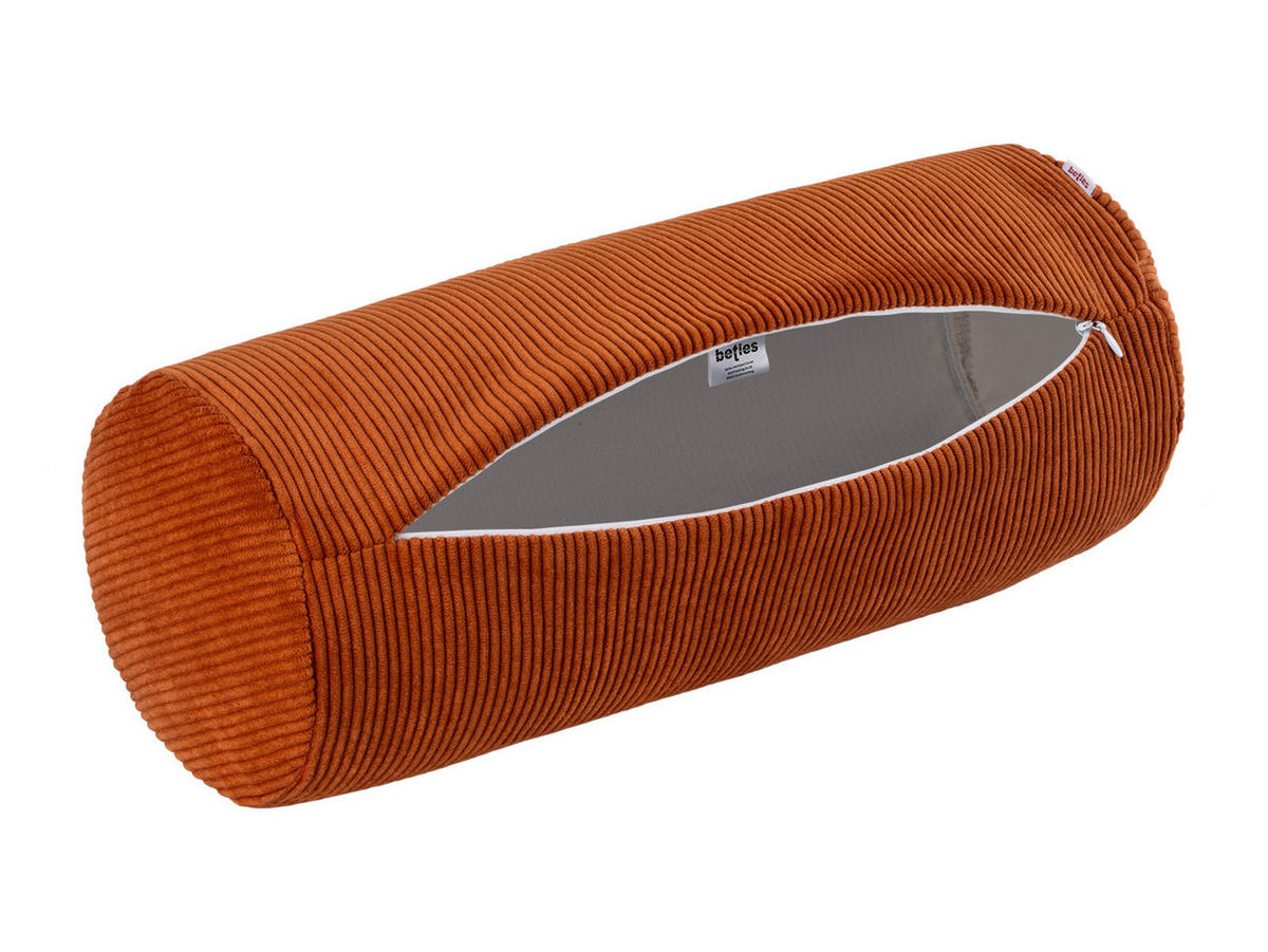 XL-NACKENROLLENHÜLLE HYggelig No.1 rost-rot Cord-Samt 70/25 cm - Rostfarben, Textil (25/70cm) - beties Heimtextil
