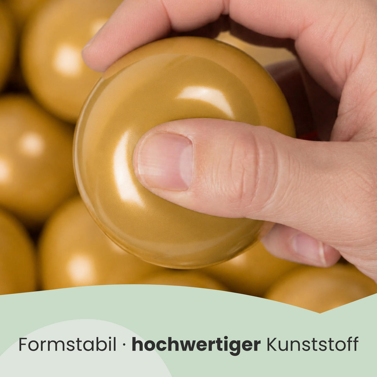 BÄLLEBAD-BÄLLE 50 Stück, Goldfarben, 5.5 cm - Goldfarben, Kunststoff (5.5/5.5/5.5cm) - Littletom