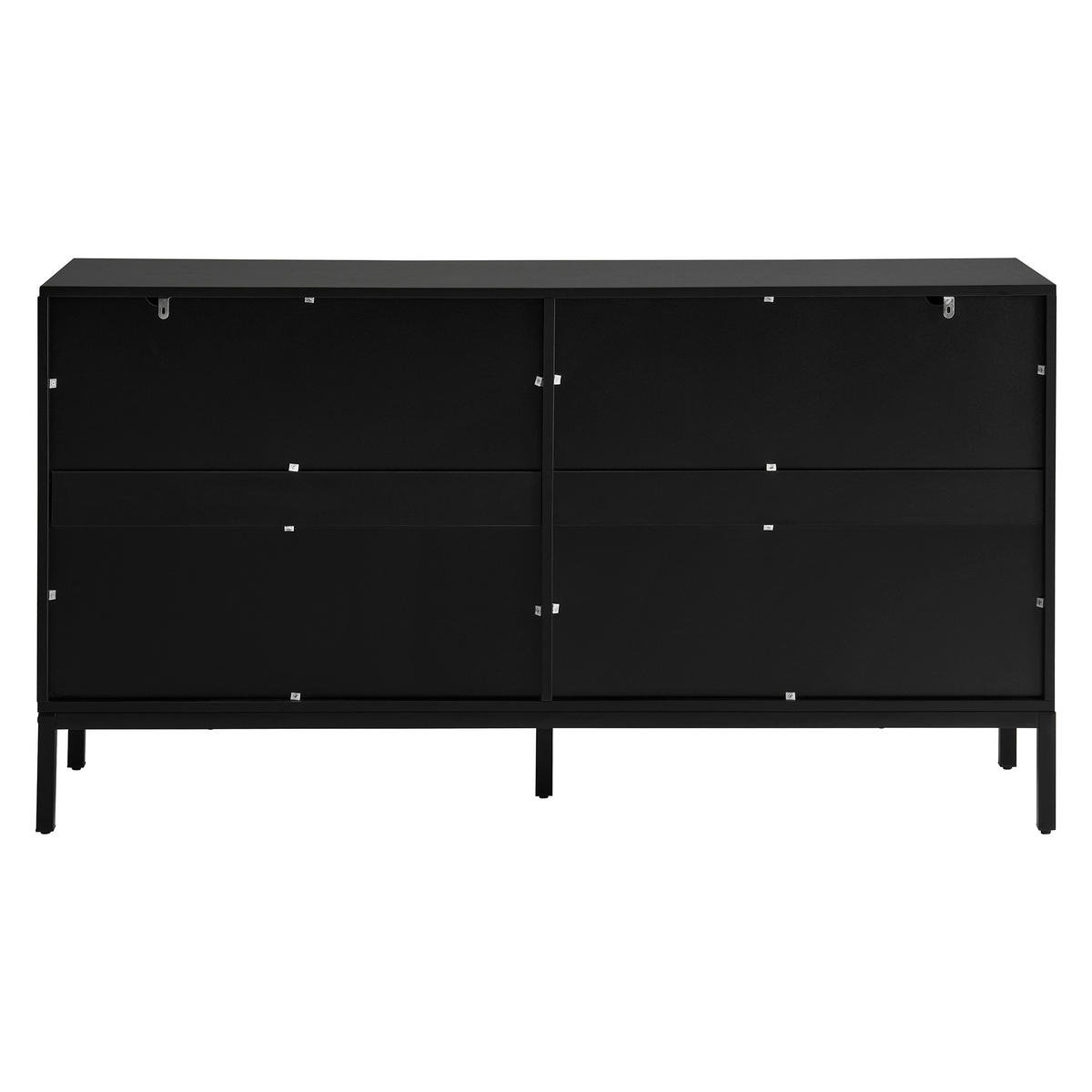 SIDEBOARD 145 cm Schwarz mit 4 Türen & verstellbaren Einlegeböden im modernen Stil - Schwarz, Holzwerkstoff (145/80/41.5cm) - Urban Meuble