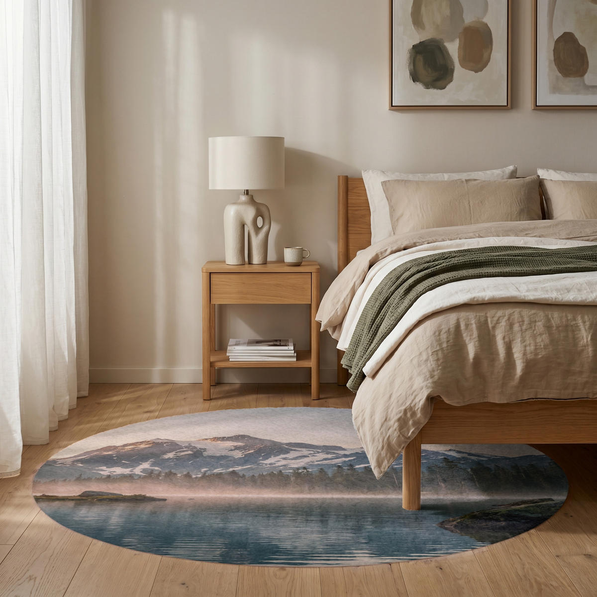 KOBERCE - Hory - Voda - Stromy - 150x150 cm - viacfarebná, textil/plast (150/0.4cm) - OnlyWow