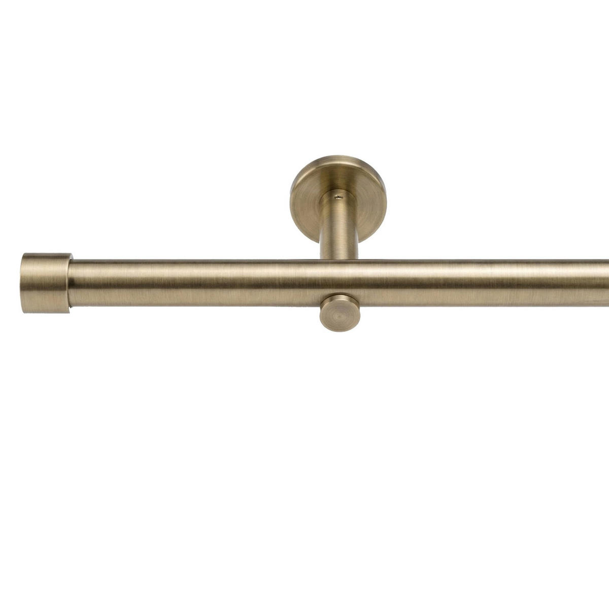 GARDINENSTANGE auf Maß 1-lauf Wandmontage Kappe 180cm - Messingfarben, Metall (180cm) - Deco-Raum