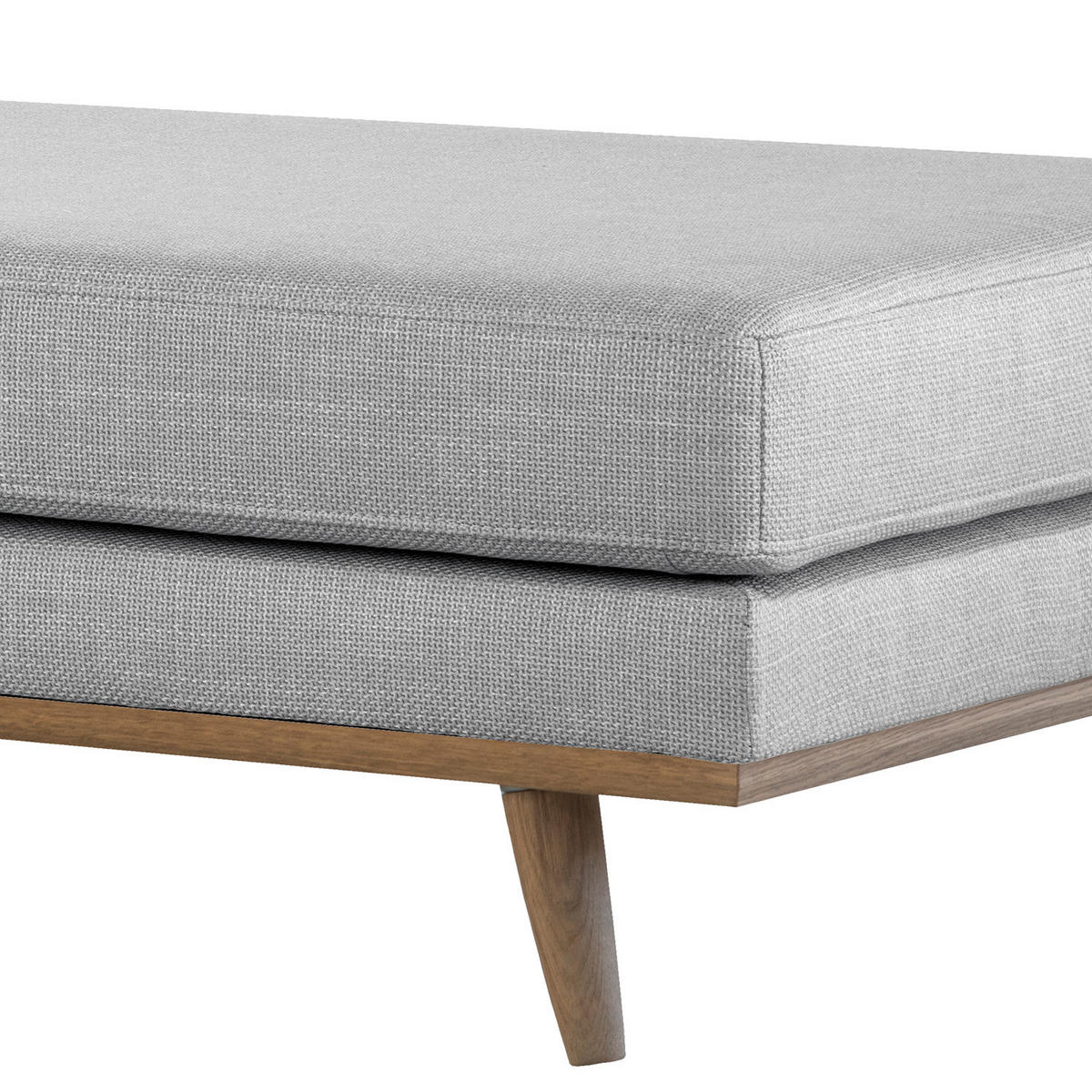 HOCKERBANK - Eichefarben/Hellgrau, Eichenholz/Textil (180/43/81cm) - home24