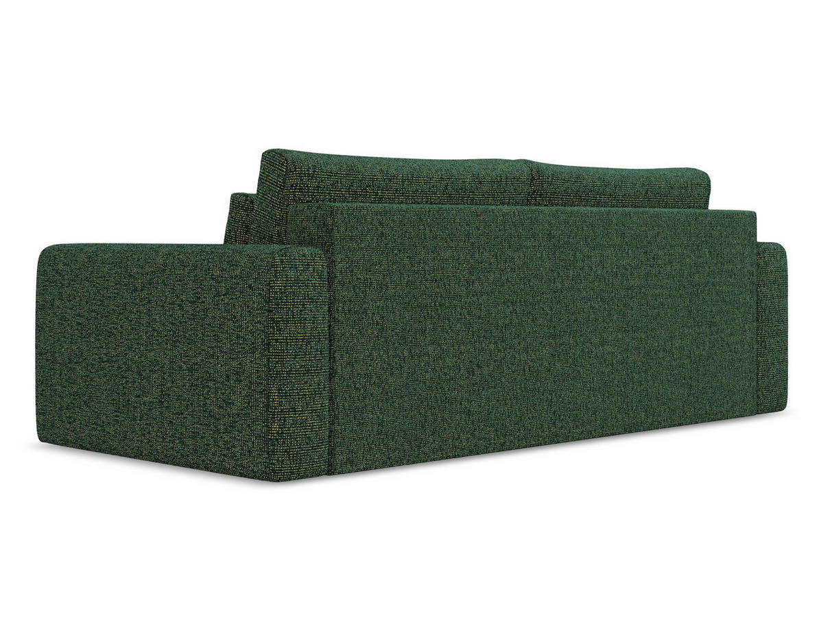 3-SITZER SOFA mit Schlaffunktion Strukturstoff Stoff Grün - Schwarz/Grün, Kunststoff/Textil (238/82/105cm) - Makamii