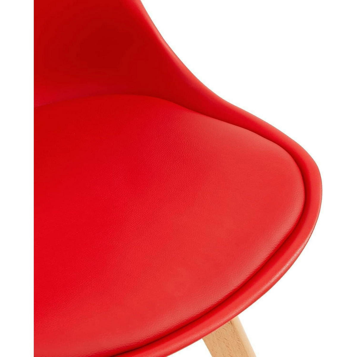 ESSZIMMERSTUHL 8er Set Rot mit Massivholzbeinen - Rot, Kunststoff (47.5/82/41cm)