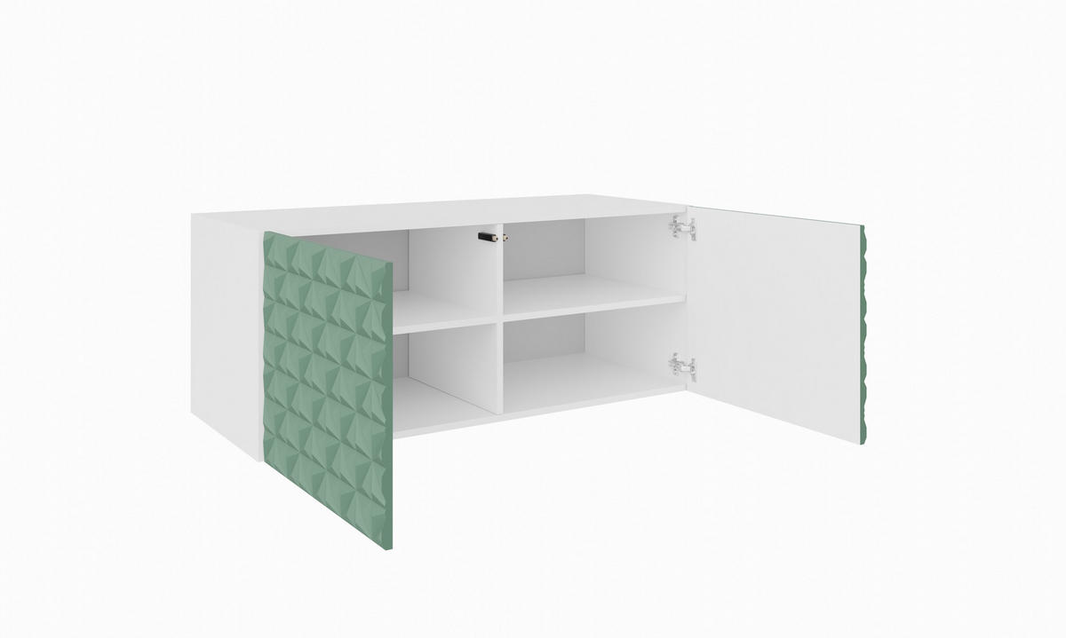TV-SCHRANK CALI - Weiß/Grün, Holzwerkstoff (100/41/40cm) - Meblini