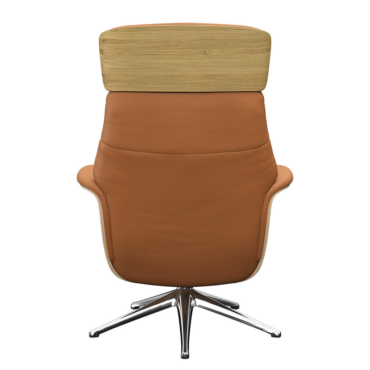 RELAXSESSEL - Echtleder - Chromfarben/Cognac, Leder/Metall (83/112/83cm) - home24