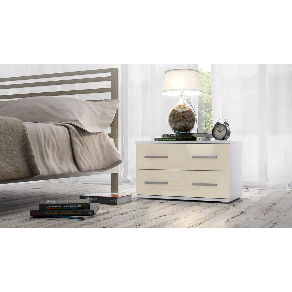 Thumbnail - Vladon Nachttisch, Creme, Holzwerkstoff, 60x35x35 cm, Schlafzimmer, Nachttische