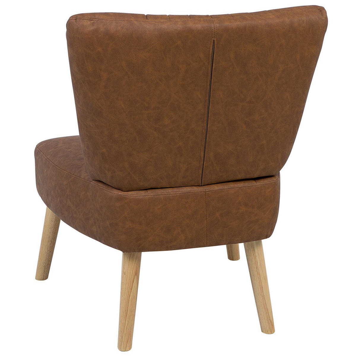 SESSEL Kunstleder Braun Vaasa - Braun, Holz/Textil (61/85/60cm) - Beliani