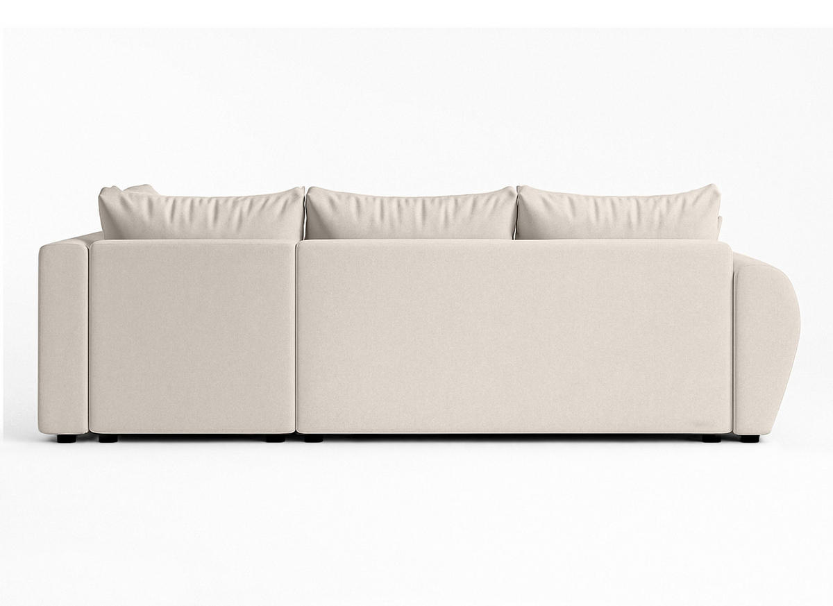 ECKSOFA L Form Malatya MAX Beige 246/145/80 cm stilvolle mit Schlaffunktion R - Beige/Schwarz, Kunststoff/Textil (235/175cm) - AX Living