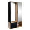 GARDEROBENSCHRANK Milanoir Eiche Artisan Schwarz 100/189,4/33 cm - Modern mit Spiegel - Hellbraun/Schwarz, Holzwerkstoff/Kunststoff (100/189.4/33cm) - AX Living