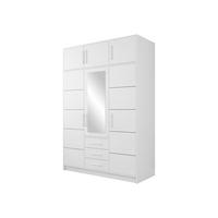 DREHTÜRENSCHRANK Bali D3 mit Schrankaufsatz - Silberfarben/Weiß, Holzwerkstoff/Kunststoff (58/245/147cm) - MIRJAN24