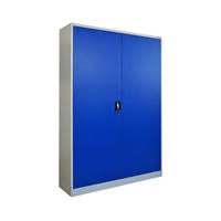 FLÜGELTÜRENSCHRANK Elephant Metall komplett montiert 180x120x40cm Blau/Lichtgrau - Blau/Grau, Metall (120/180/40cm) - PROREGAL