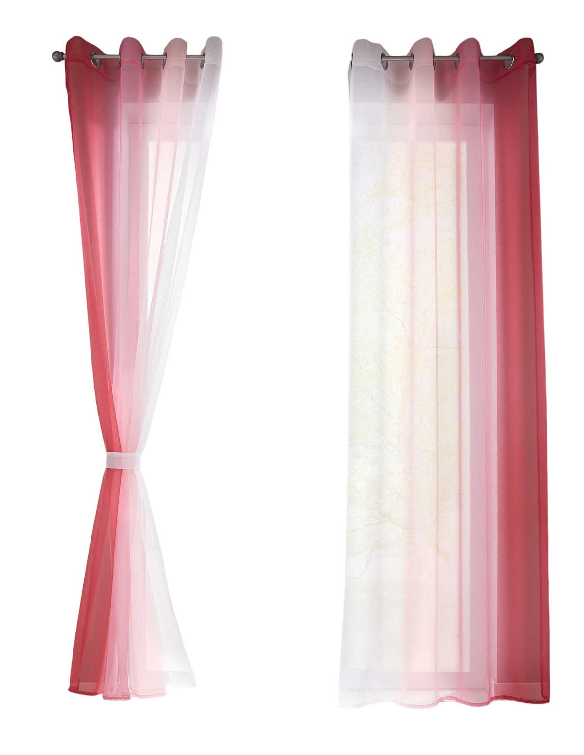 VORHANG 2ER SET »Modena« HxB 145x140 cm Rosa - Rosa, Textil (140/145cm) - Gardinenbox