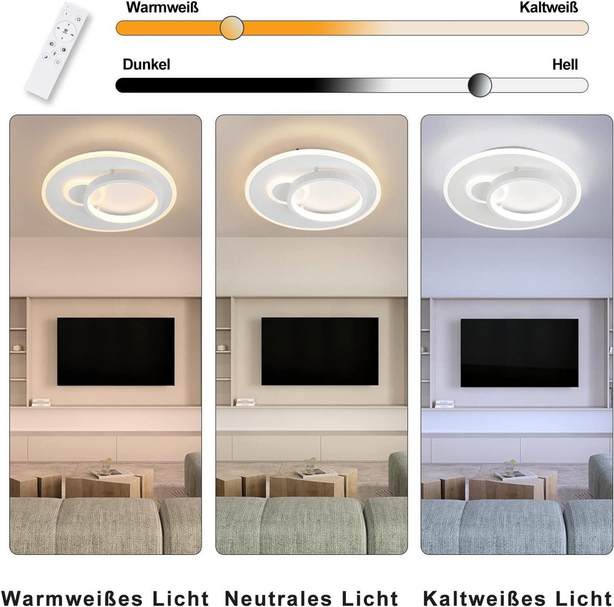 LED-DECKENLEUCHTE Peter 31 cm - Weiß, Kunststoff (31/31/8.5cm) - Nettlife