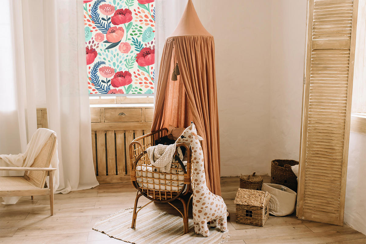 VNÚTORNÁ roleta - okenná roleta - roleta - 130x140 cm - Mak - červená, plast (130/140/0.5cm) - TULUP