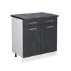 KÜCHENUNTERSCHRANK R-Line Schwarz Beton 80 cm AP Anthrazit - Schwarz/Weiß, Holzwerkstoff (80/81.6/60cm) - Vicco