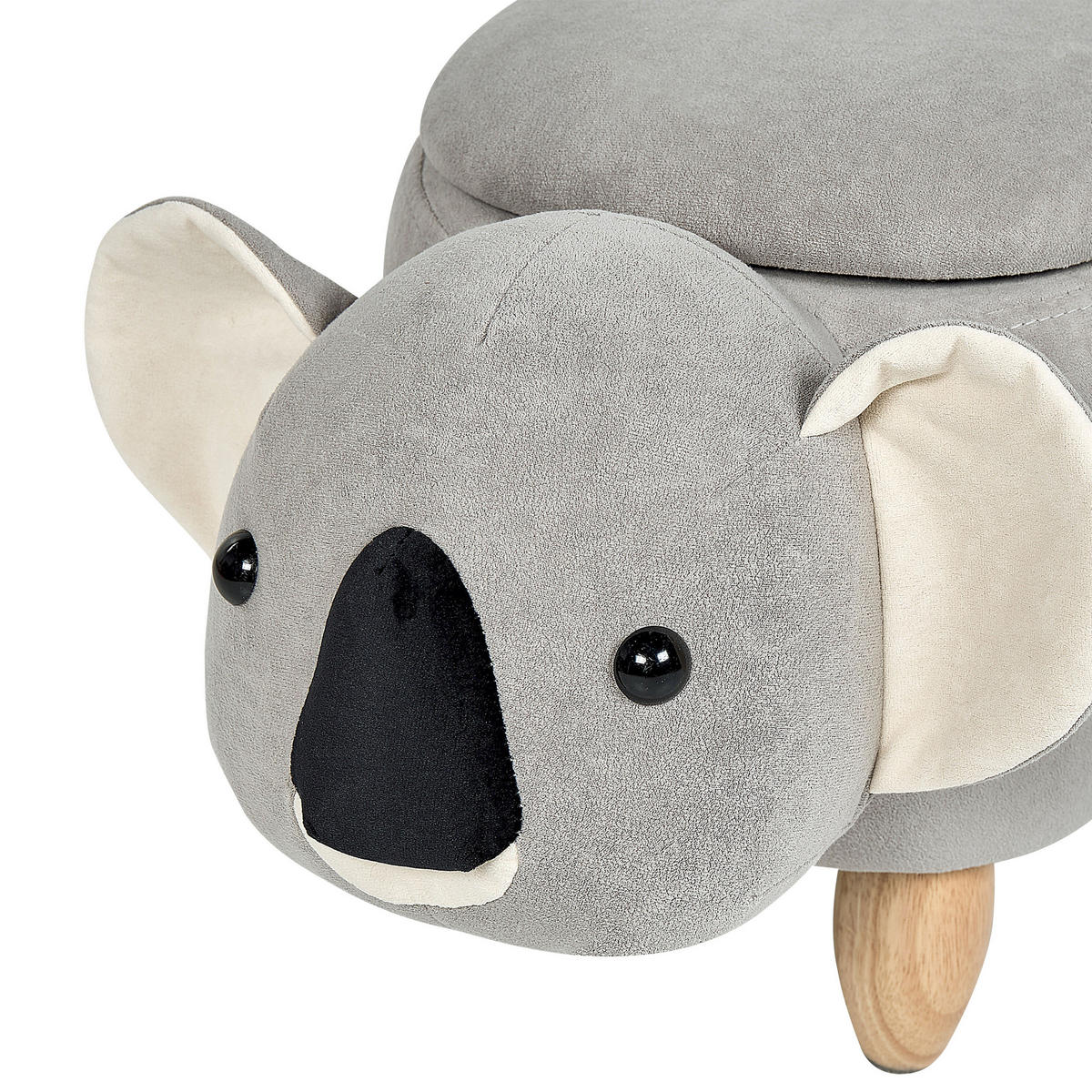 HOCKER Coala 61/32/37 cm - Grau, Textil (32/37/61cm) - Beliani