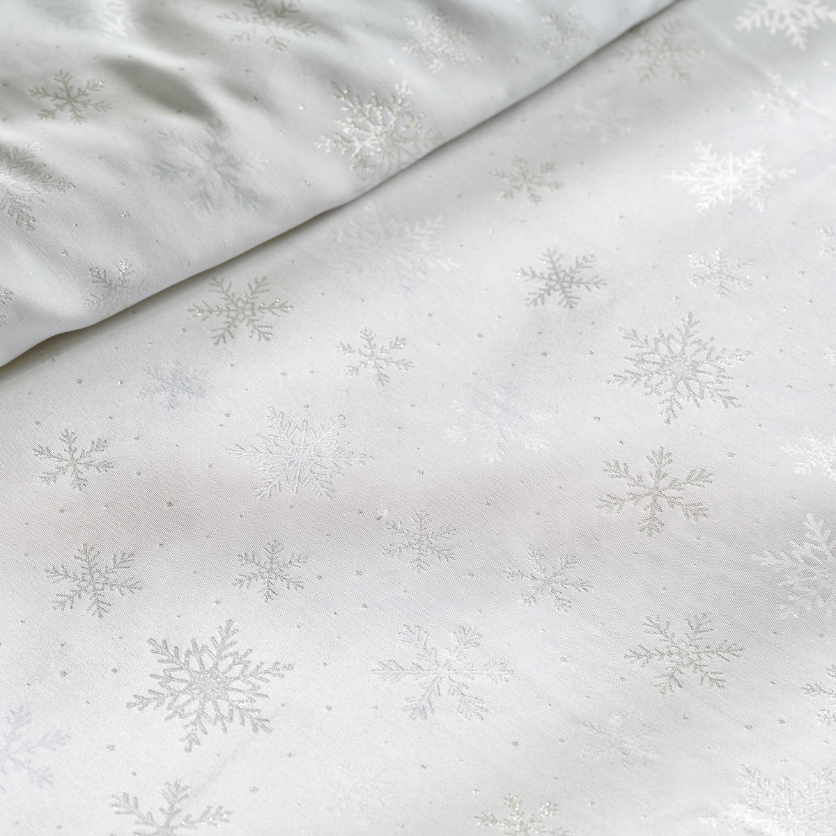 BETTWÄSCHE Jacquard PRECIOSITA, 160x200 cm, Weiß, Winter Weihnachten Bettbezug, Weihnachtsdeko, Christmas, Weihnachtsmotiv - Weiß, Textil (160/200cm) - home&you