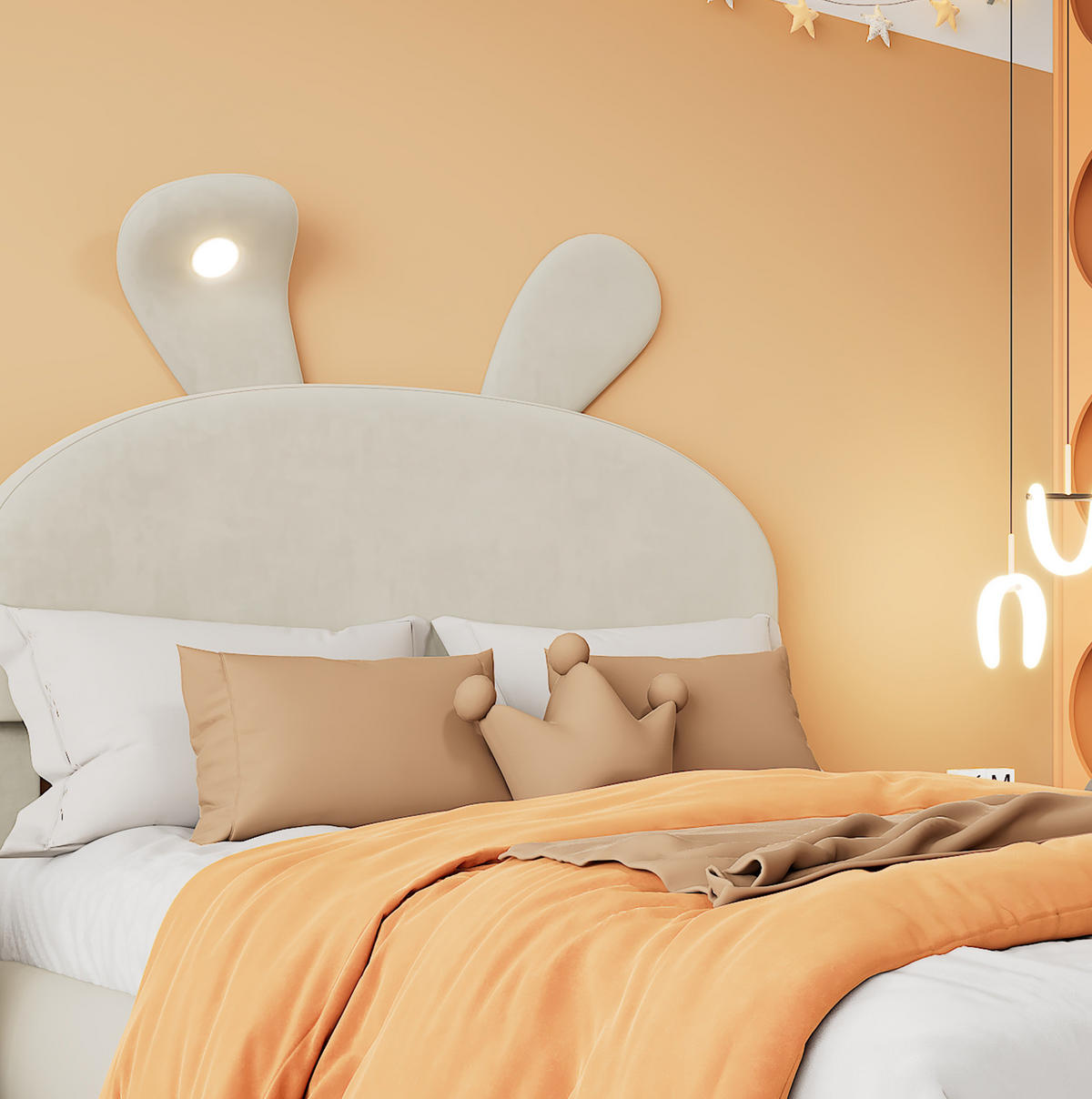 POLSTERBETT 140/200 cm aus Samt mit Stauraum und LED-Beleuchtung in Beige - Weiß, Textil (140/200cm) - Flora Grace