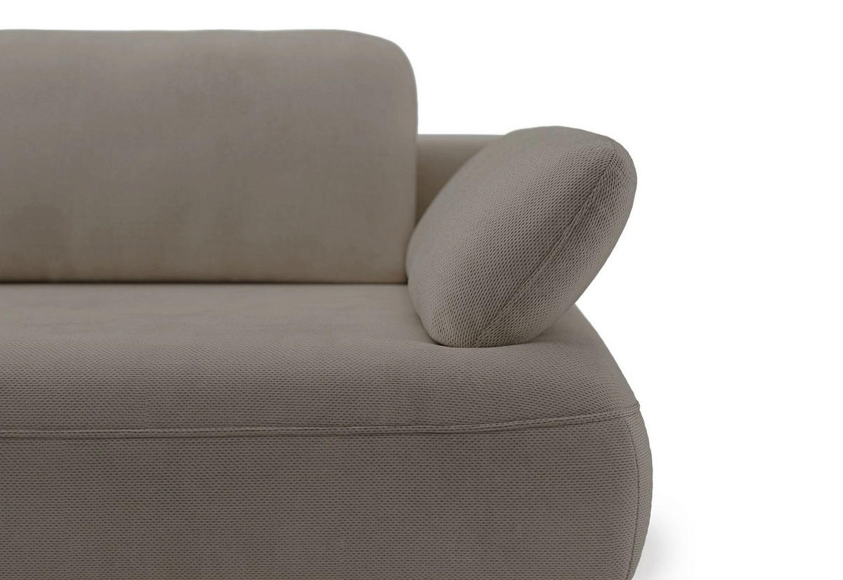ECKSOFA Avolla Dunkelbeige links - Schwarz/Cappuccino, Textil/Metall (284/186cm) - Selsey