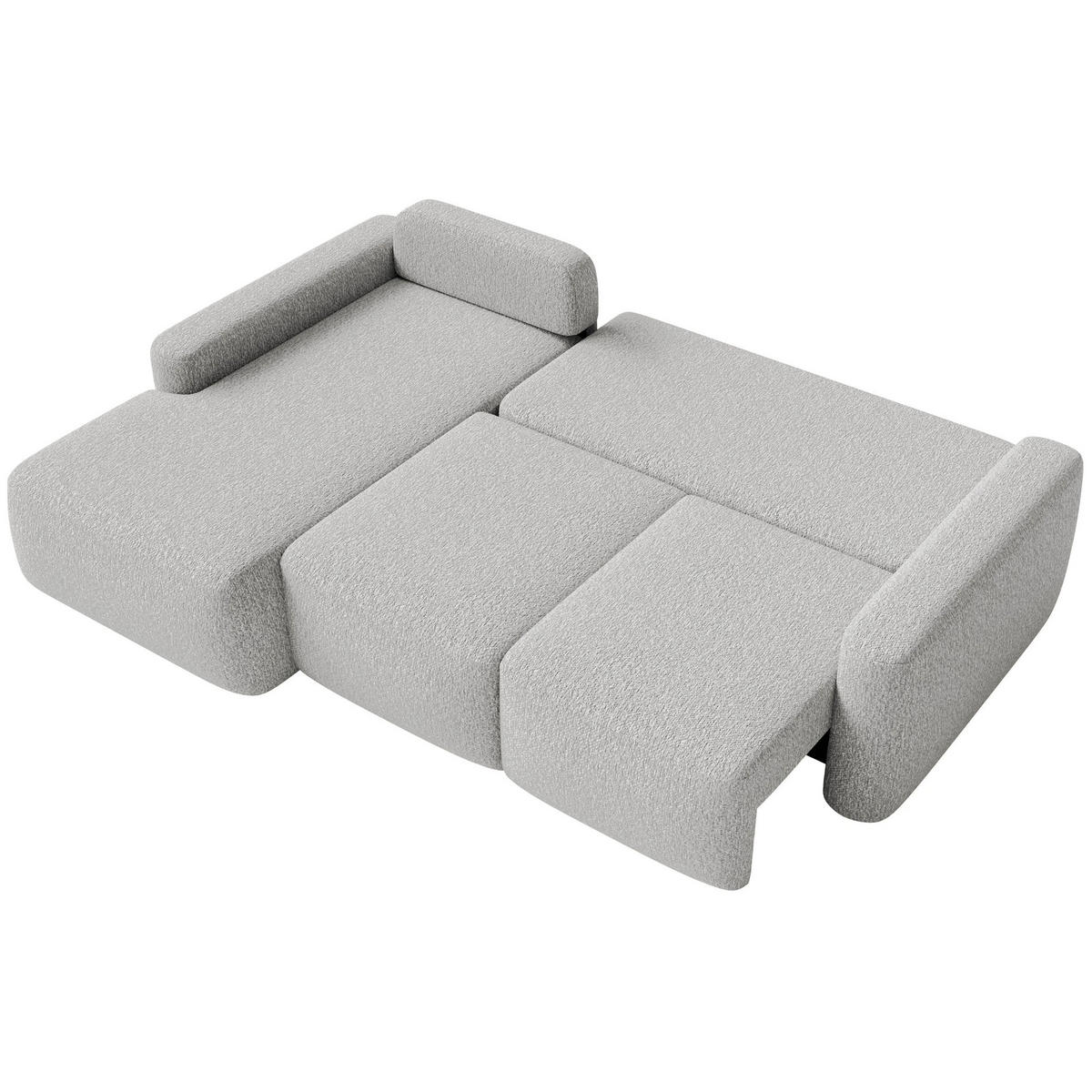 ECKSOFA Carnos Mini Hellgrau Chenille - Hellgrau/Schwarz, Kunststoff/Textil (238/164cm) - Selsey