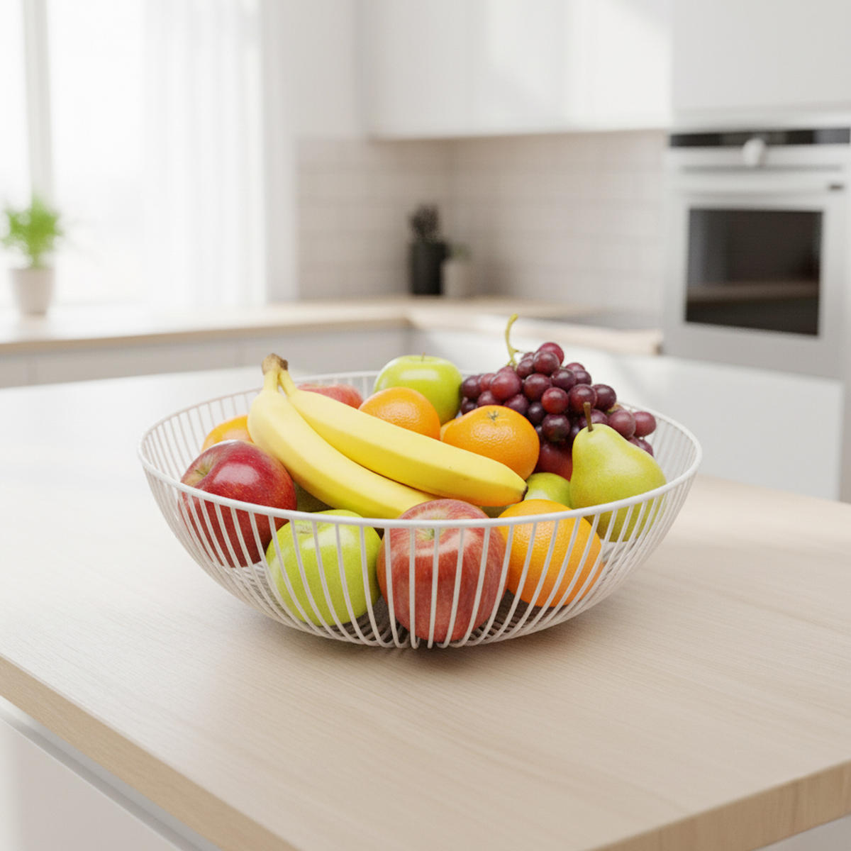 OBSTSCHALE - Weiß, Metall (8cm) - Relaxdays