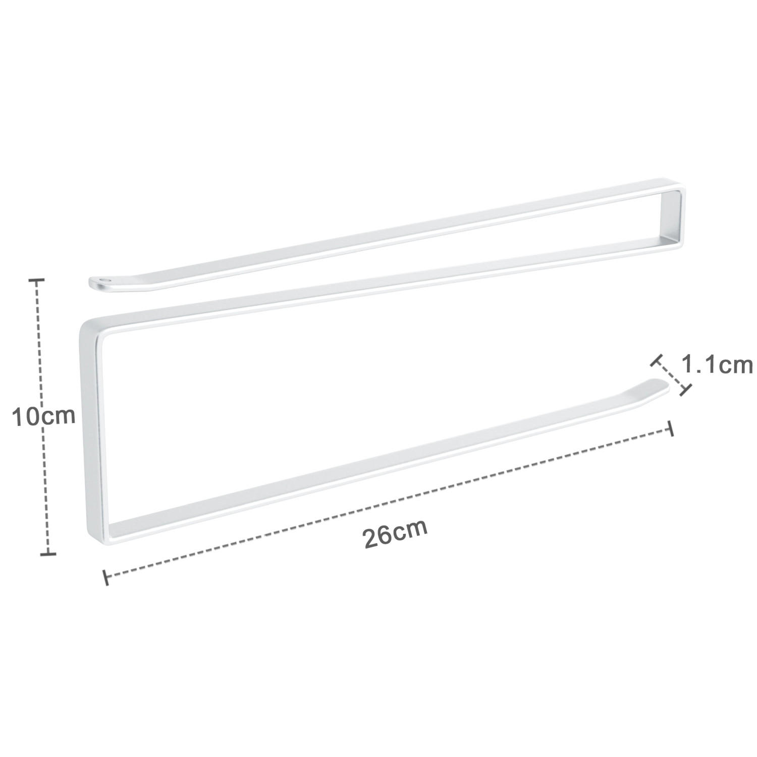 PAPIERROLLENHALTER (2-tlg. Set) - Weiß, Metall (1.1/10/26cm) - Intirilife
