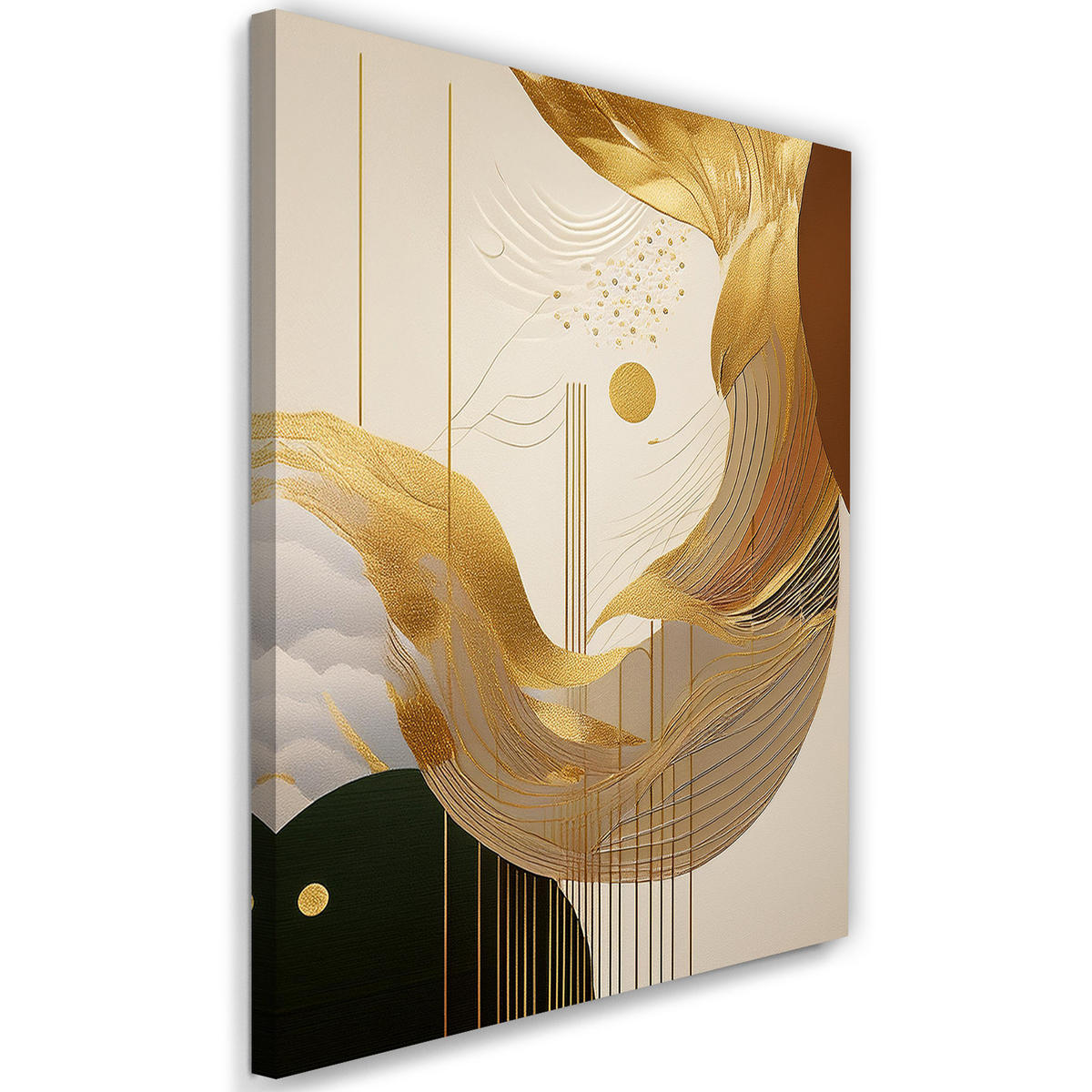 WANDBILD abstraktion gold glamour - Beige, Textil (40/60cm) - Feeby