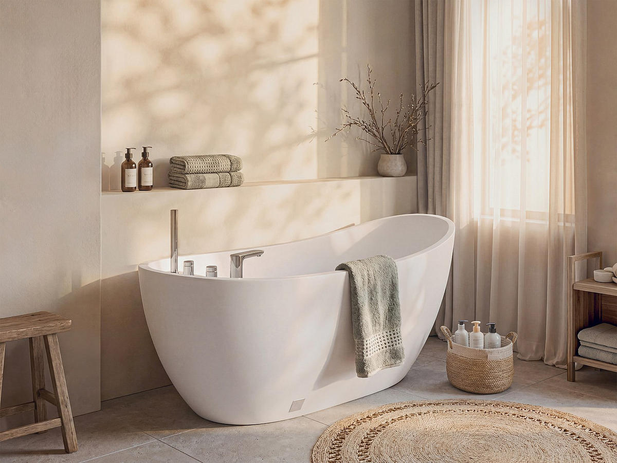 FREISTEHENDE Badewanne - 1 Person - Acryl - Weiß - - Weiß, Kunststoff (150/70/75cm) - Vente-Unique