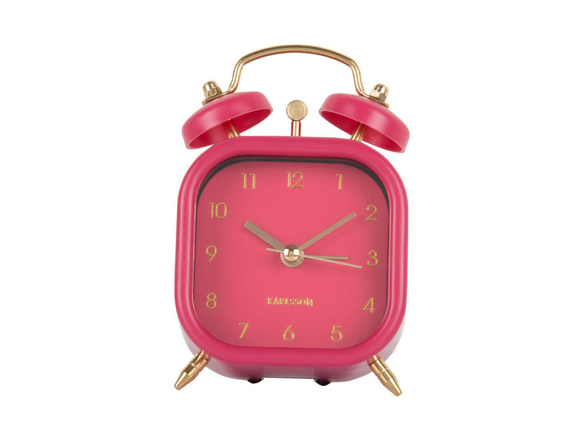 WECKER Metallic Glam 7.5/7.5/11.4 cm - Pink, Kunststoff (7.5/11.4/7.5cm) - Karlsson