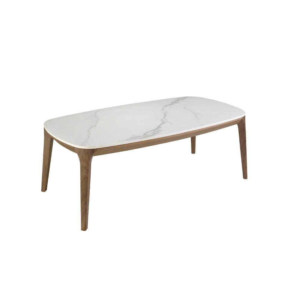 COUCHTISCH Weiß Walnuss 119/65/41 cm - Walnussfarben/Weiß, Keramik (65/119/41cm) - ANGEL CERDA