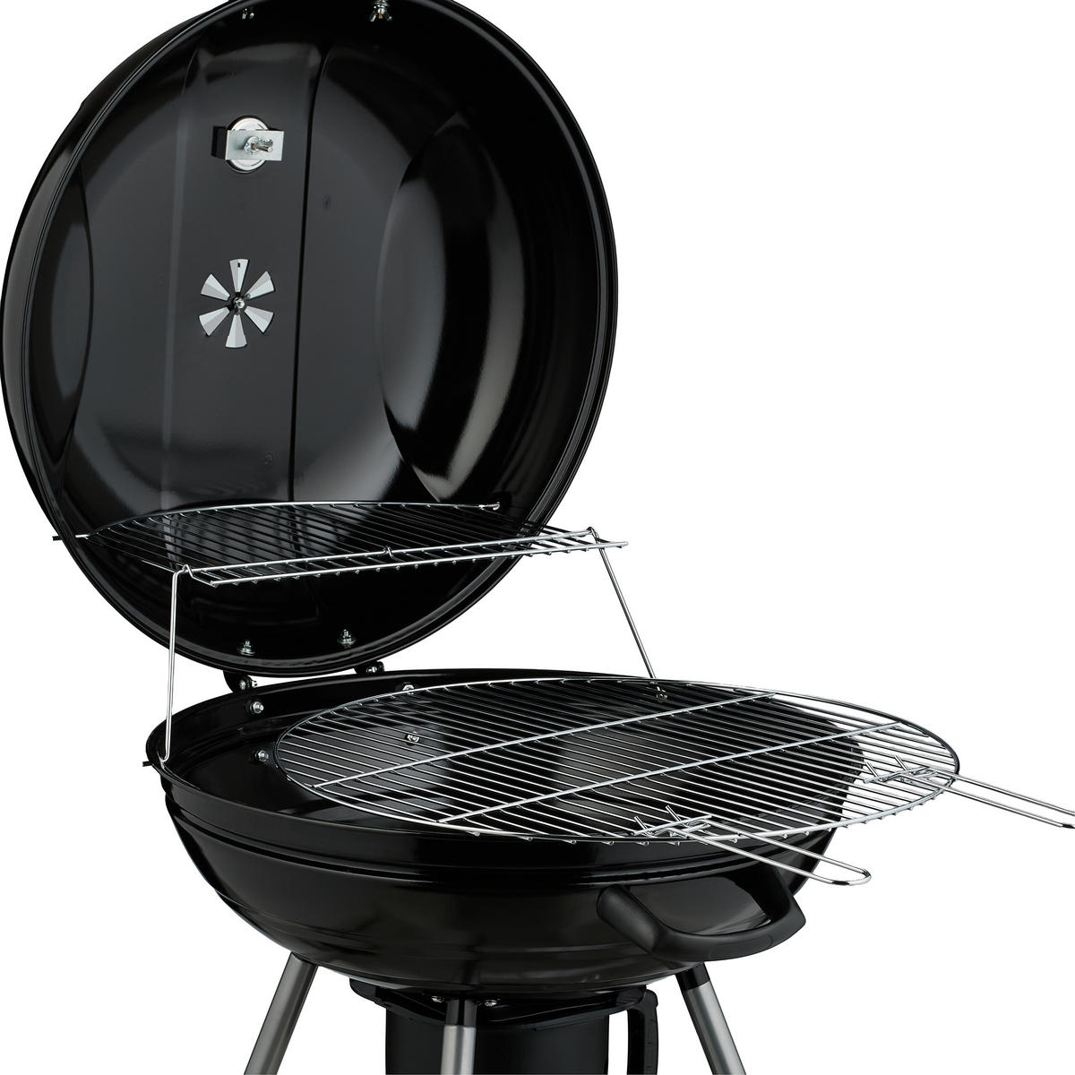 KUGELGRILL - Schwarz, Kunststoff/Metall (57/87.5cm) - Relaxdays