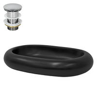 WASCHBECKEN - Schwarz, Keramik (45/11/65cm) - ML-DESIGN